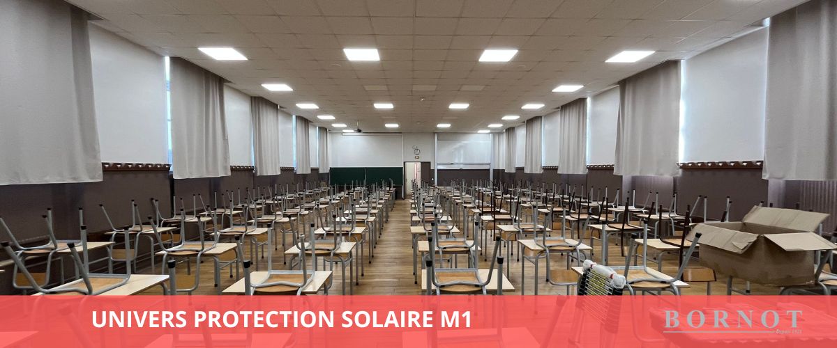 Rideaux et stores protection solaire M1 pour ERP et collectivités — Bornot Paris